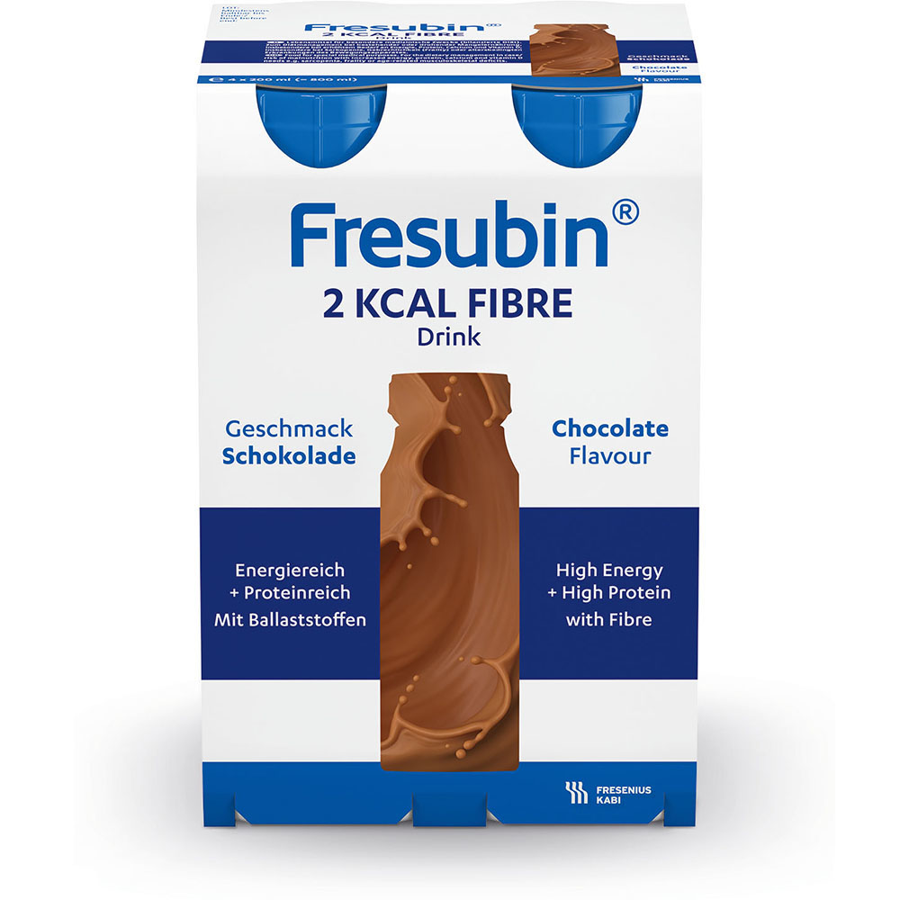 Abbildung 4er Paket Fresubin 2kcal Fibre Drink Schokolade mit Ballaststoffen