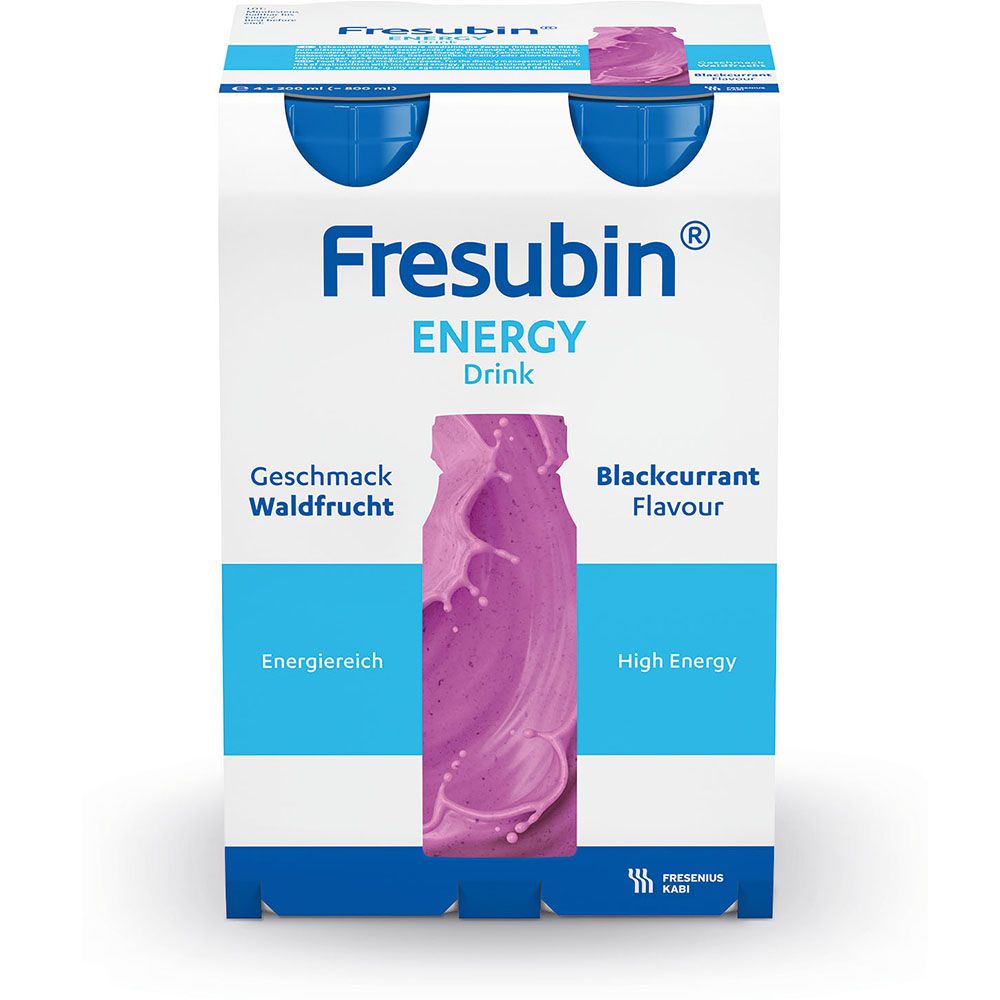 Fresubin energy DRINK, ohne Ballaststoffe, Hochkalorisch, Waldfrucht, EasyBottle, 4 x 200 ml