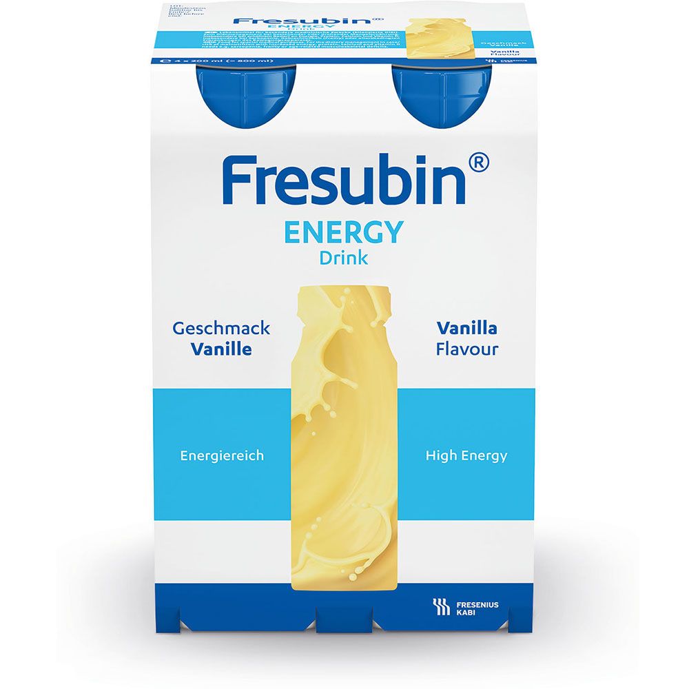 Fresubin energy DRINK, ohne Ballaststoffe, Hochkalorisch, Vanille, EasyBottle, 4 x 200 ml