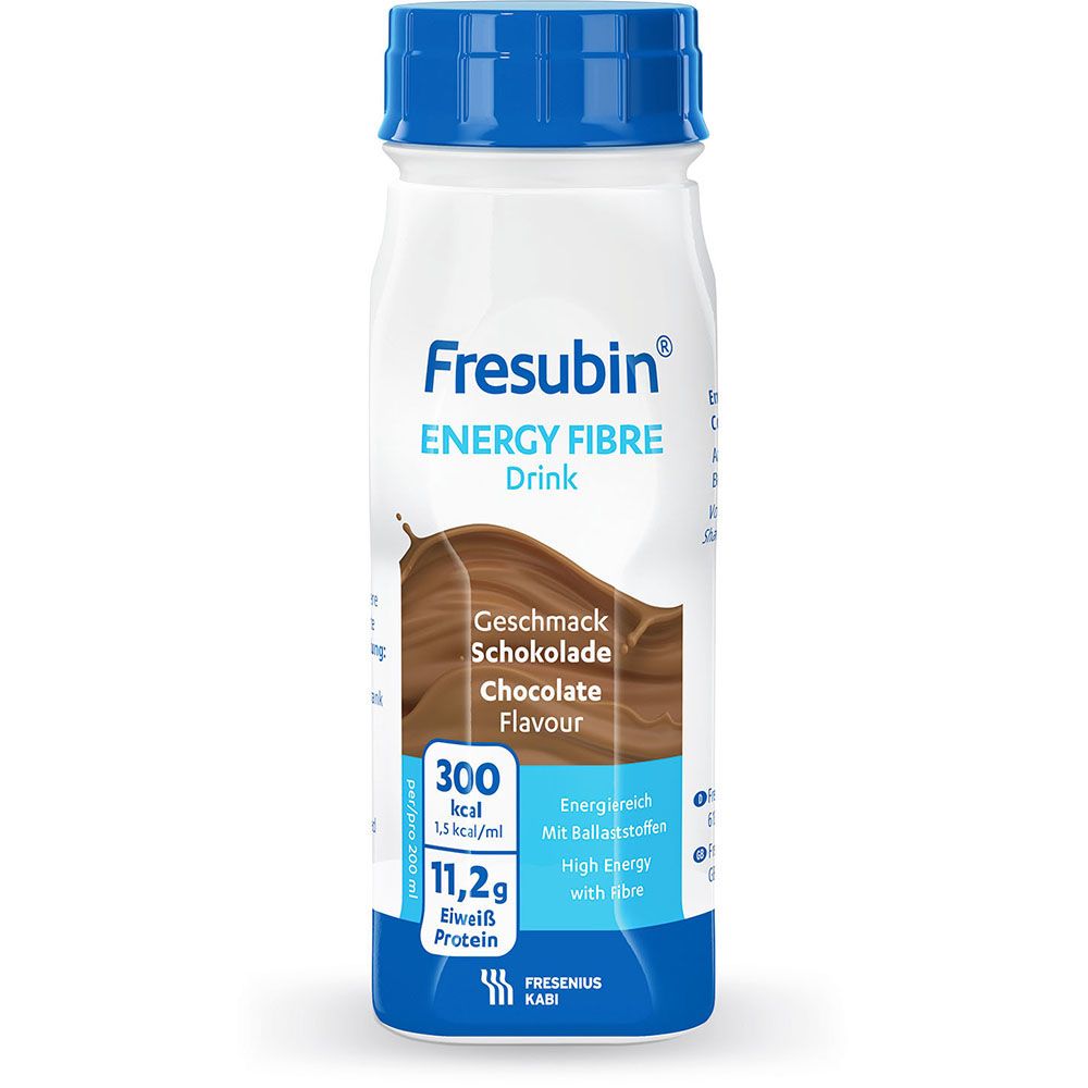 Fresubin energy fibre DRINK, mit Ballaststoffen, Hochkalorisch, Schokolade, EasyBottle, 24 x 200 ml