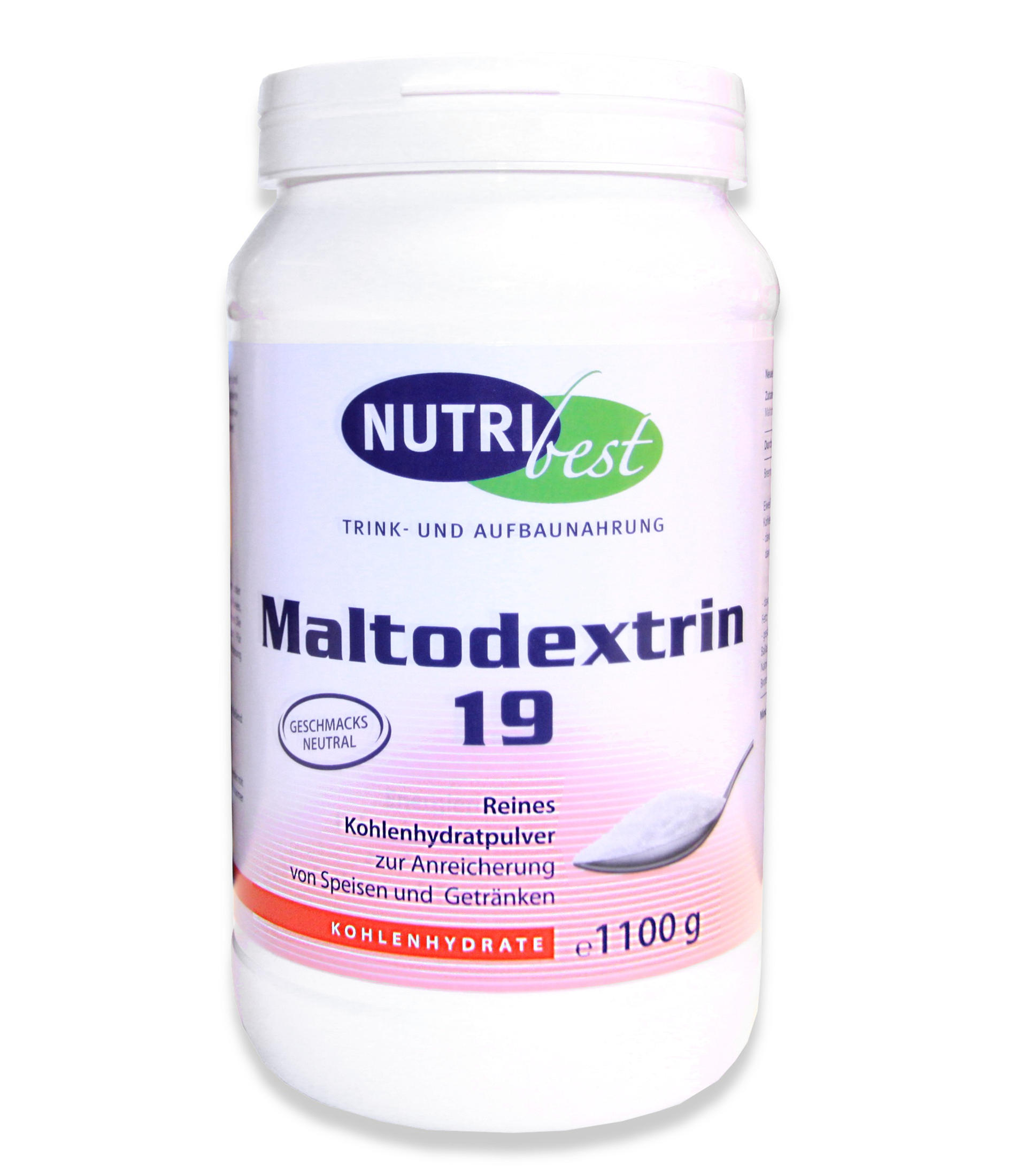 Abbildung einer Dose Nutribest Maltodextrin 1100 Gramm