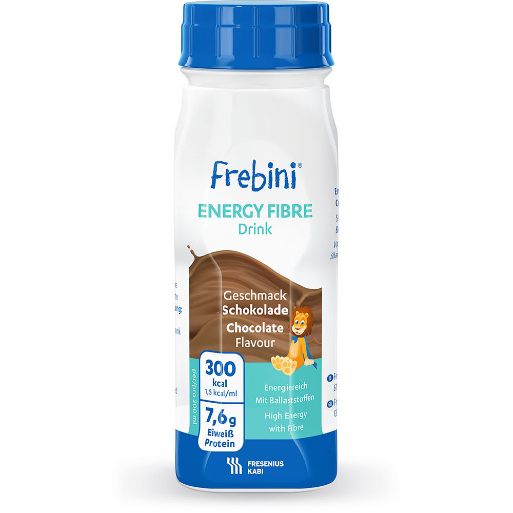 Abbildung Einzelflasche Frebini Energy Fibre Drink Schokolade mit Ballaststoffen
