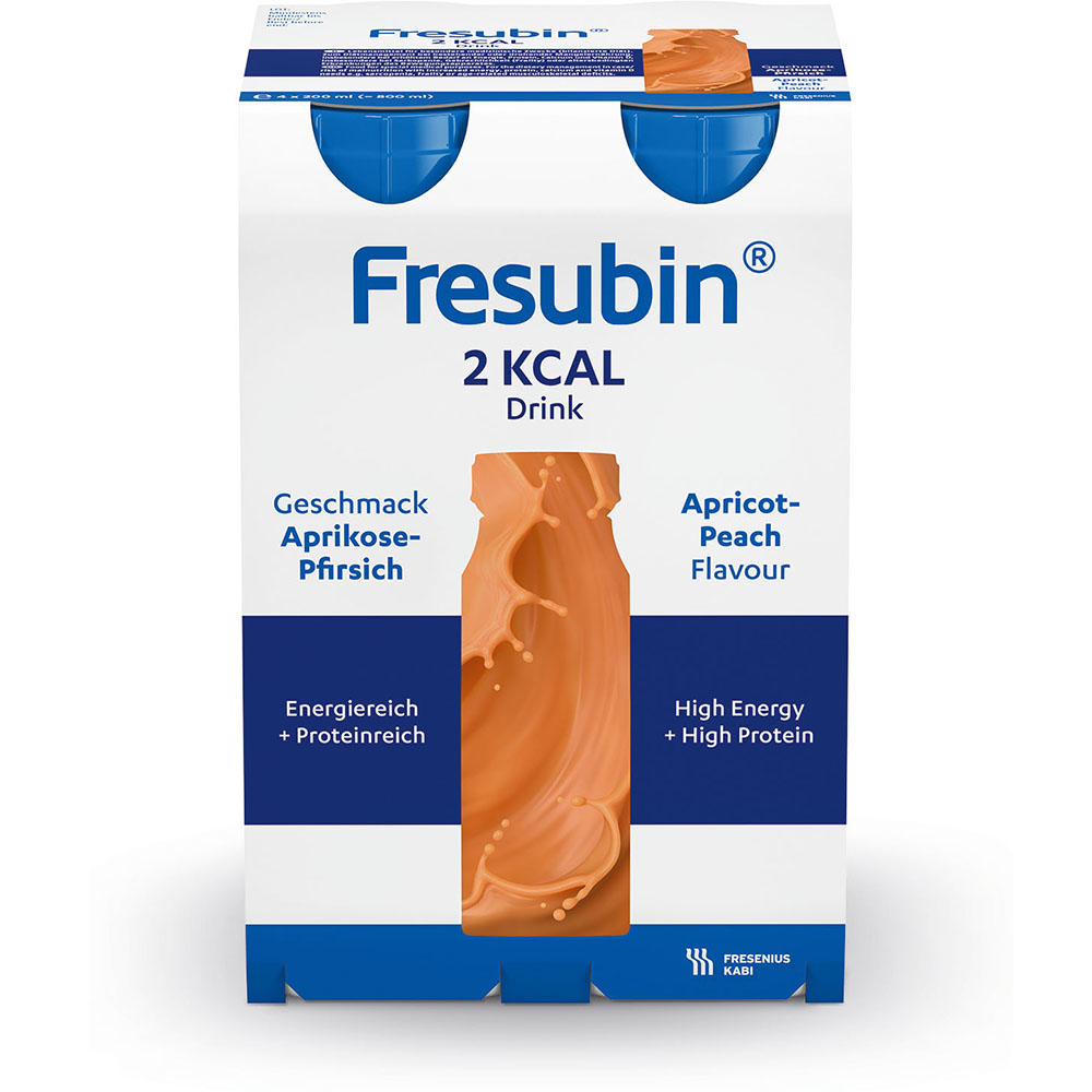 Abbildung 4er Paket Fresubin 2kcal Drink Aprikose Pfirsich
